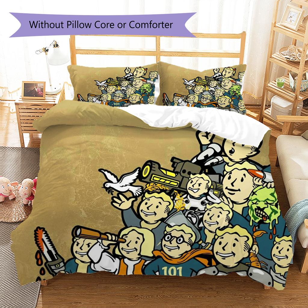 Biancheria da letto con motivo Fallout, Set piumone Copripiumino Federa Regalo di compleanno per la casa (1 * copripiumino + 2 * federa, senza nucleo)