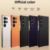 Curved Surface Electroplated Skin Leather Cover for Samsung Galaxy S25 S24 Ultra Plastic Hard Shell Protective Holder Phone Case