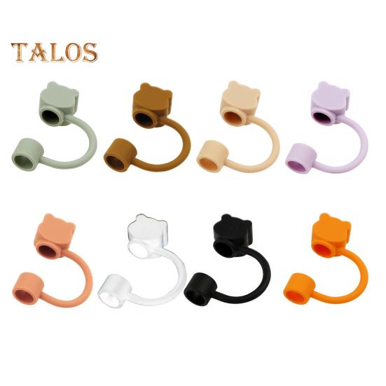 2/8 ks Silikonové krytky na brčka pro 40oz kelímky, opakovaně použitelné, design ve tvaru medvídka, chrániče konců brček, víčka, prachovka pro domov, kolej, restauraci