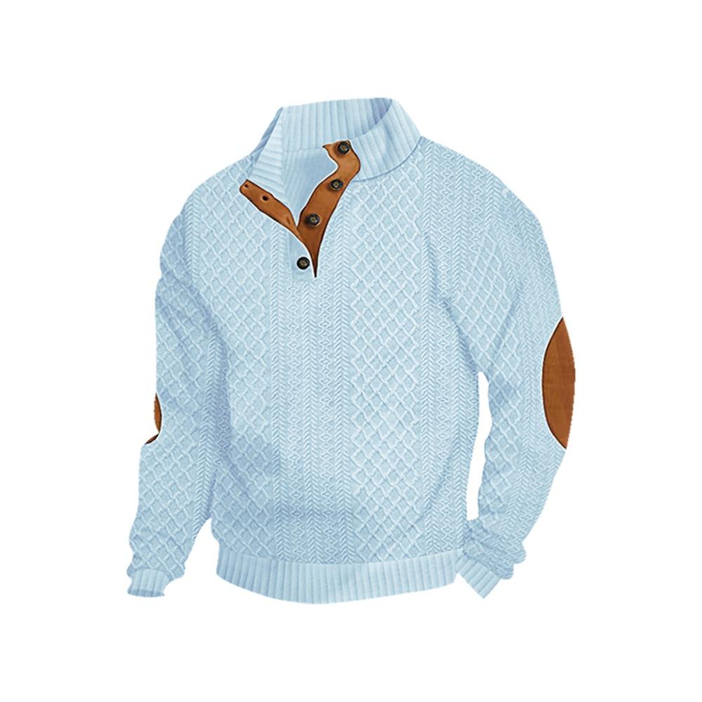 Wiosna/Jesień Męska Bluza Męska Stójka Długi Rękaw Casualowa Outdoorowa Bluza z Kapturem Sweter Dzianinowy Żakardowy