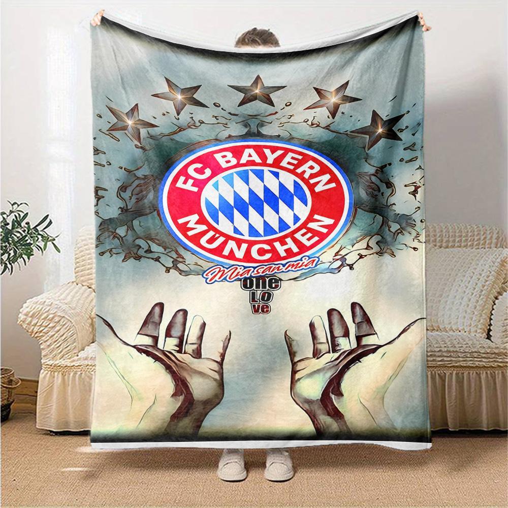 Bayern Munich Crest Blanket Warmthful Decor Perfect for Chair Bed Office Chair All-Season Use Stylish Decor Suitable for Gifting Relatives and Friends