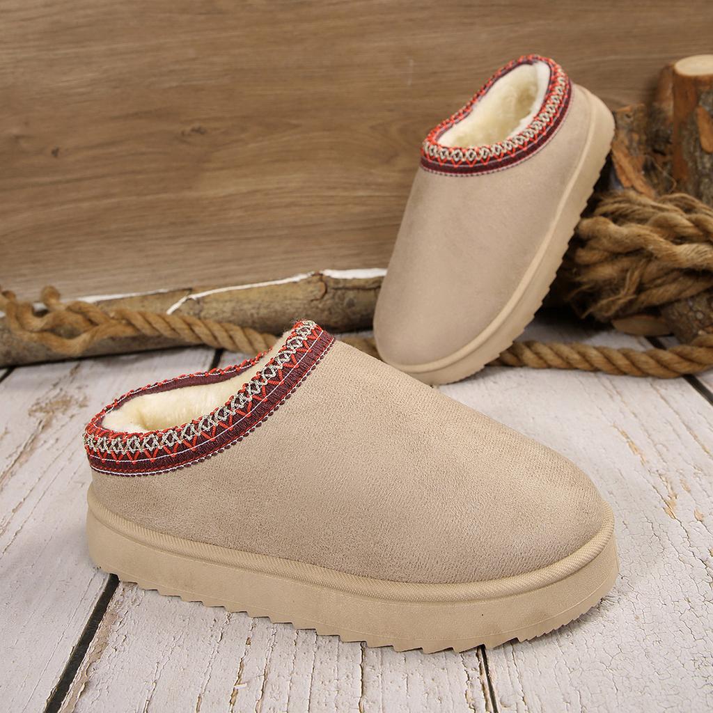 Thick-soled snow boots 22 new autumn and winter outer wear heightening and fleece fur integrated bag head half-drag hair shoes