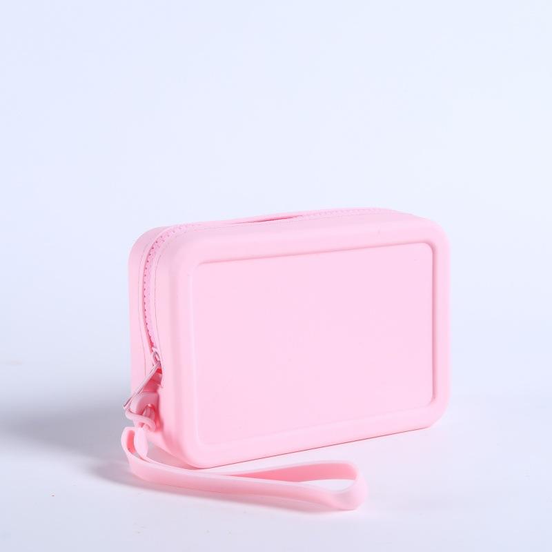 Waterproof Silicone Makeup Storage Bag Vintage Smooth Zipper Portable Pouch for Cosmetics Earphone Keys Travel