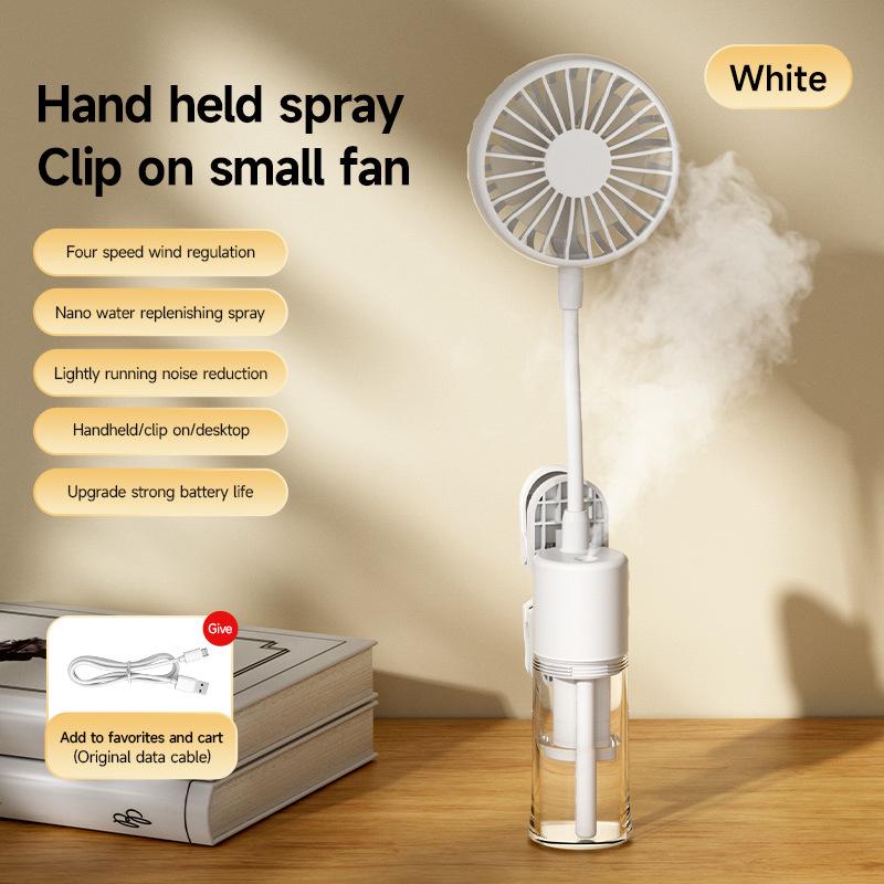 Mini Handheld & Clip-On Hydrating Fan: Portable Neck-Hanging & Desktop Use, Ideal for Office & Travel - Cross-border Design, 26-Year Expertise Regular