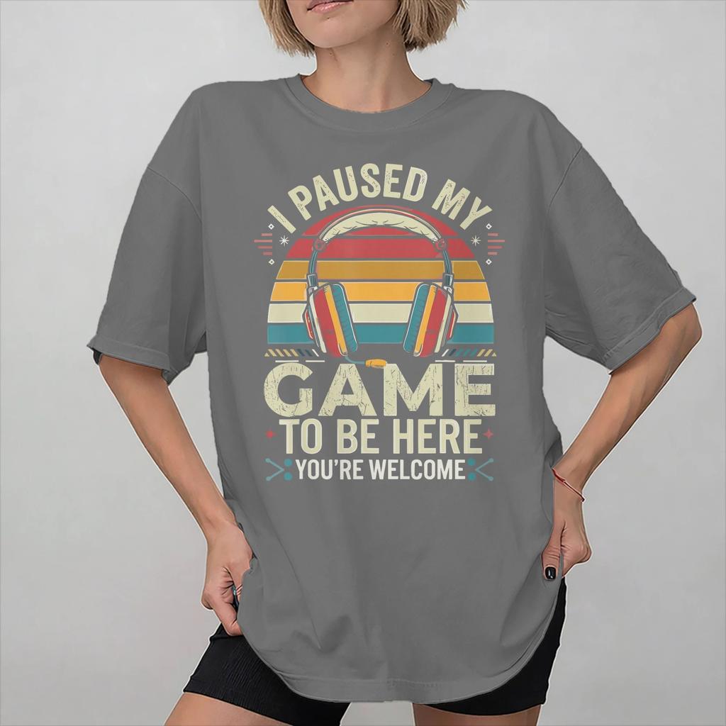I Paused My Game To Be Here Print T Shirts For Unisex Wounisex Pure Cotton Tee Shirt Clothing