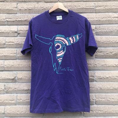Vintage 90s Southwestern Steer Head Fiesta Texas Graphic T Shirt Medium