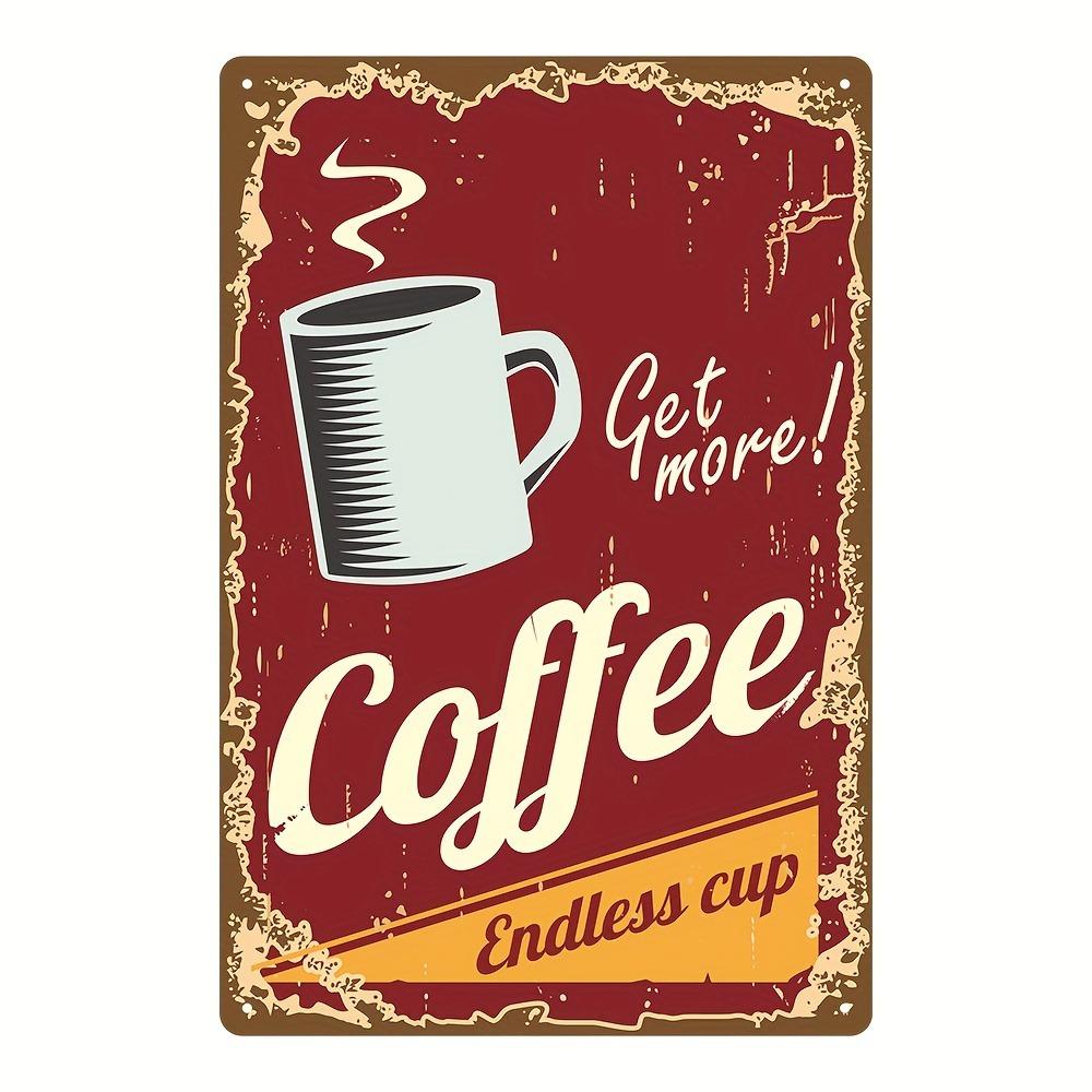 Vintage Metal Tin Poster Coffee Shop Metal Tin Signs Posters Plate Colorful Visual Effect Wall Art for Cafe Bar Club Party Decor