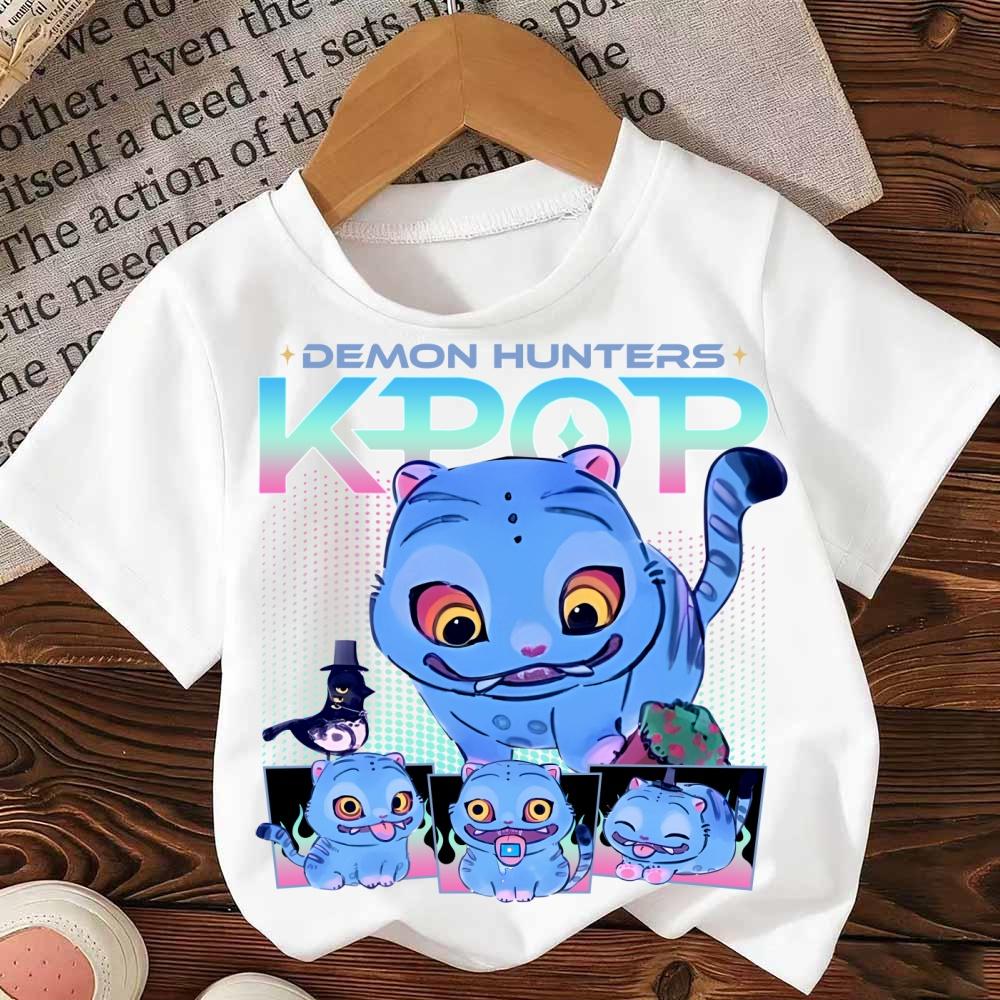 2026 Moda Casual Dziecięcy T-shirt KPop Demon Hunters Fajny T-shirt dla Dziewczyn Top Zabawny Prezent dla Fanów Koszulka - Ubrania KPop Demon Hunters