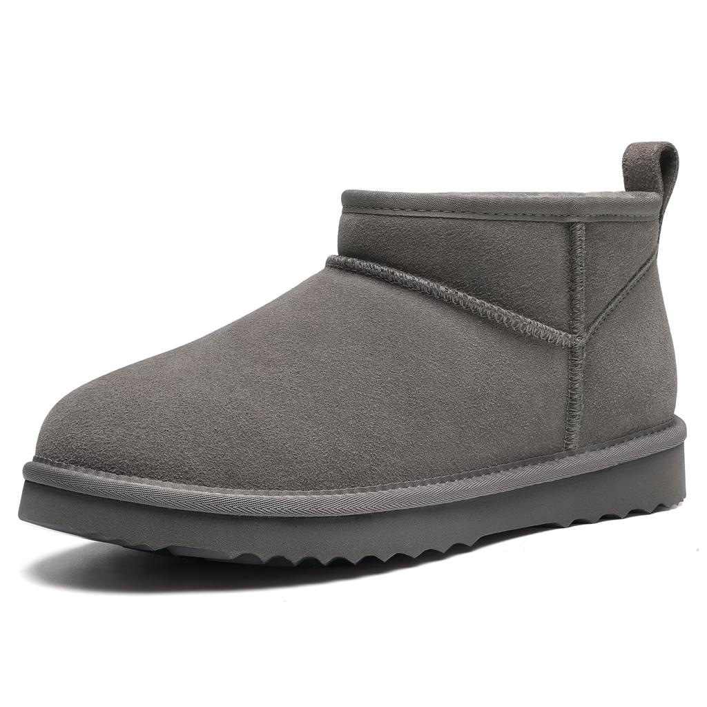 Fashion Kidmi Women's Boots Genuine Suede Mini Boots for Women Winter Fuzzy Snow Boots Short Ankle Boot Fur Lined Snow Boots Women Shoes