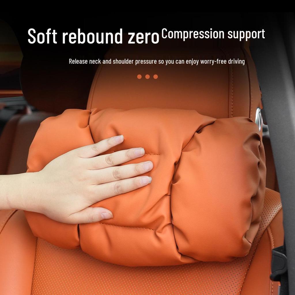 Universal Car Headrest & Lumbar Support Cushion for All Seasons - Fits Tesla & Mercedes