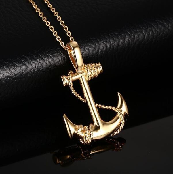 1pc Stainless Steel Vintage Anchor Pendant Necklace, Suitable For Everyday Wear