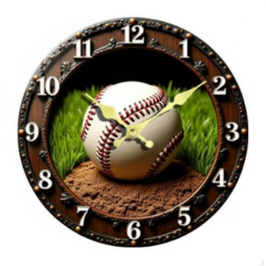Sports Themed Wall Clock Silent NonTicking 3D Ball Precision Movement House Decoration for