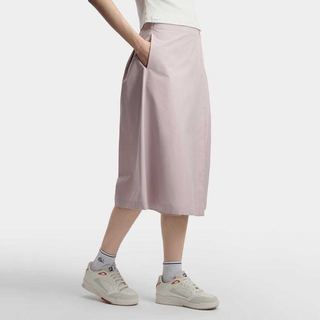 FILA White Fashion Simple Elegant Versatile Loose Comfortable Skirt Pants Casual Long Skirt Women skirts Lotus-Gray-Pink F11W623301FPK