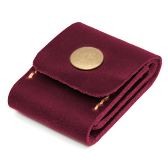 

Guitar Pick Case 3 Slots Pick Holder Bag Faux Leather Guitar Pick вина червоного кольору