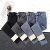 Warm Winter Denim Pants Plus Velvet Thicken Women Skinny Jeans High Waist Vintage Slim Big Size Stretch Jeans