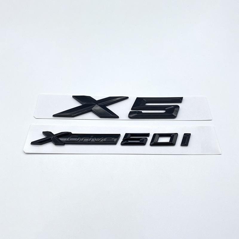Glossy Black 3D Letters XDrive 28i 30i 36i 40i 50i 30d ABS Emblem for BMW X5  E70 F15 G05 Series Car Trunk Logo Sticker