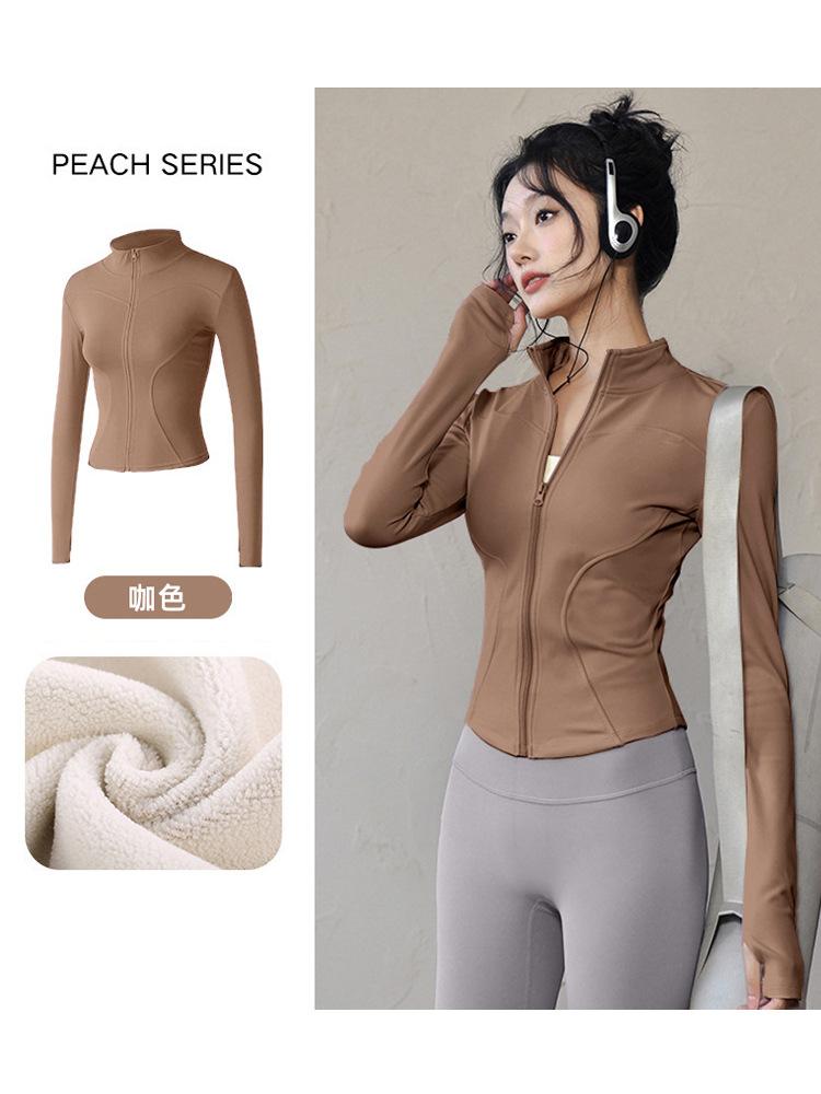 Spring New Fitness Clothing Yoga Clothing Fleece Jacket Women's 1011 Sports Plus Top Professional Pilates Training Running