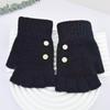 Female Half Finger Gloves Korean Versatile Student Writing Autumn/Winter Knitted Gloves Cycling Warmth