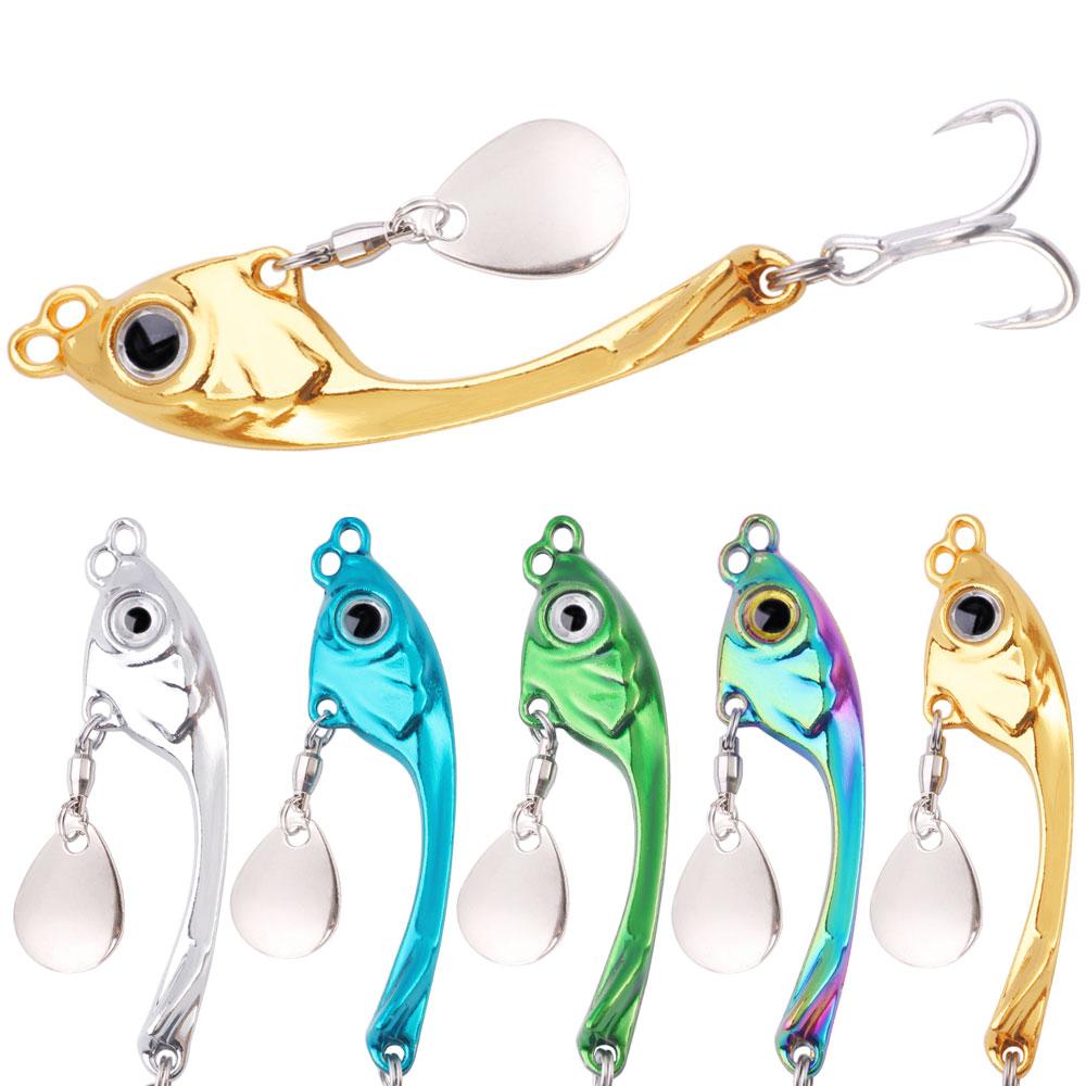 Spinner Bait 7g 10g 15g Metal Vib Fishing Lure Trolling Rotating Spoon Wobbler Sinking Hard Bait With Sequin Pesca For Bass Pike