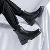 Martin boots mid-top British style youth hairstylist high-top leather boots thick-soled square head zipper Chelsea boots