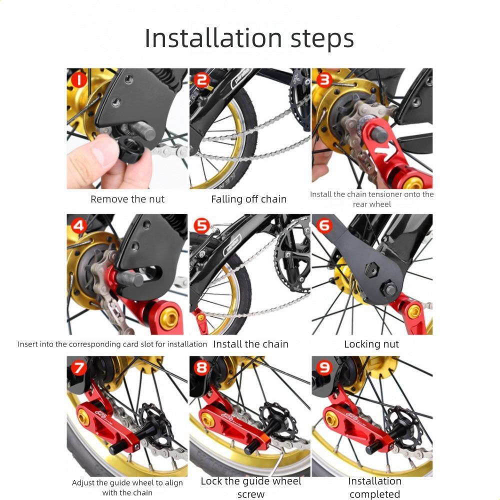 Single speed folding bicycle rear dial chain guide oval disc modified crimp chain to prevent chain drop