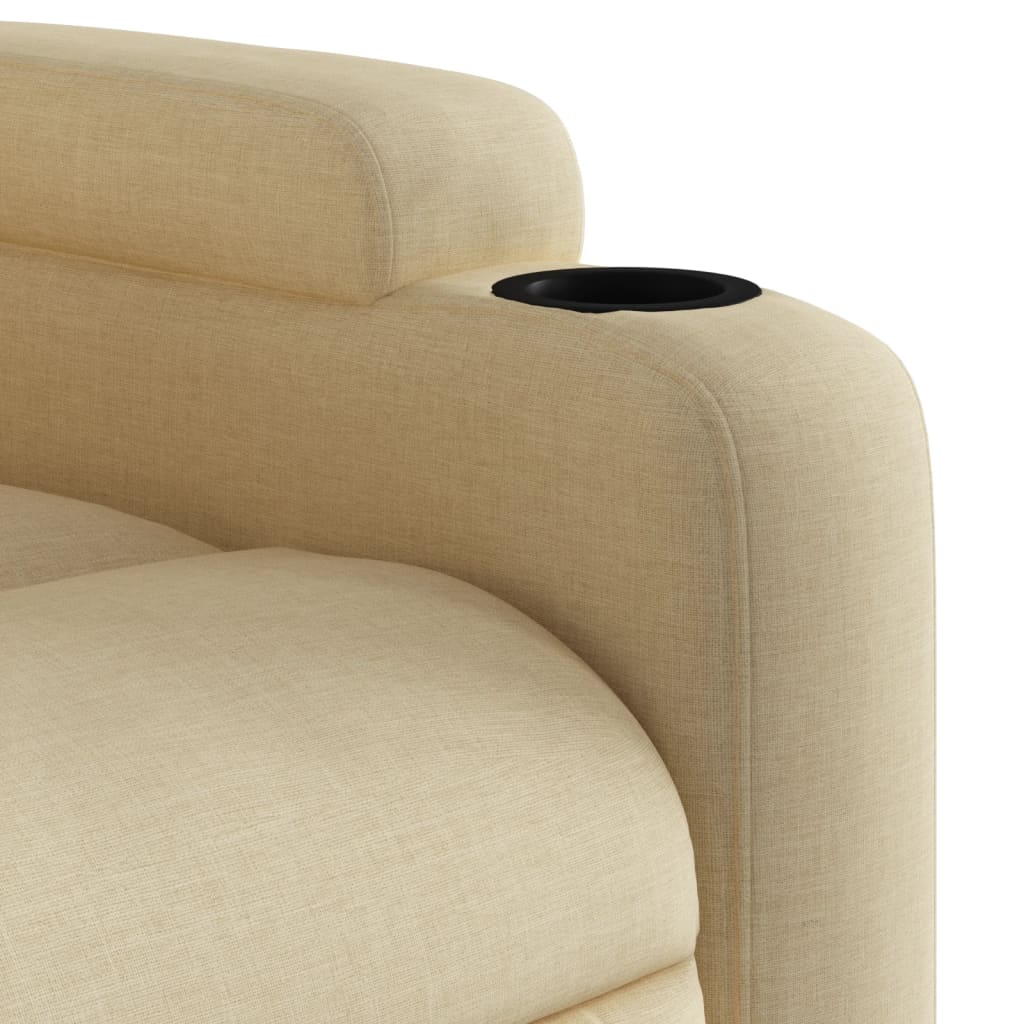 Electric Recliner Chair with Rising Function Cream Fabric