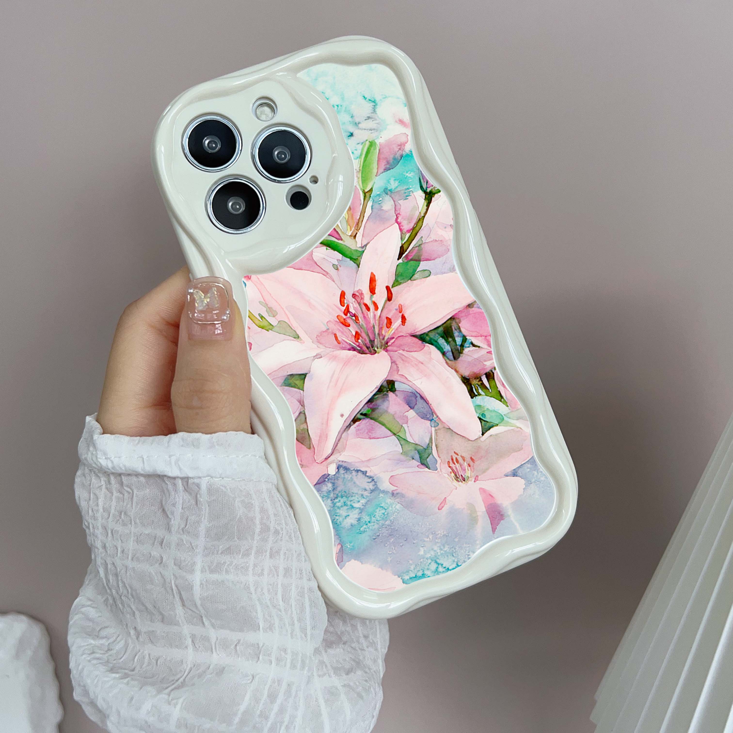 N55 Горячие цветы Растения Фрукты Волнистый чехол для телефона для iPhone 15 14 Pro — фото 4