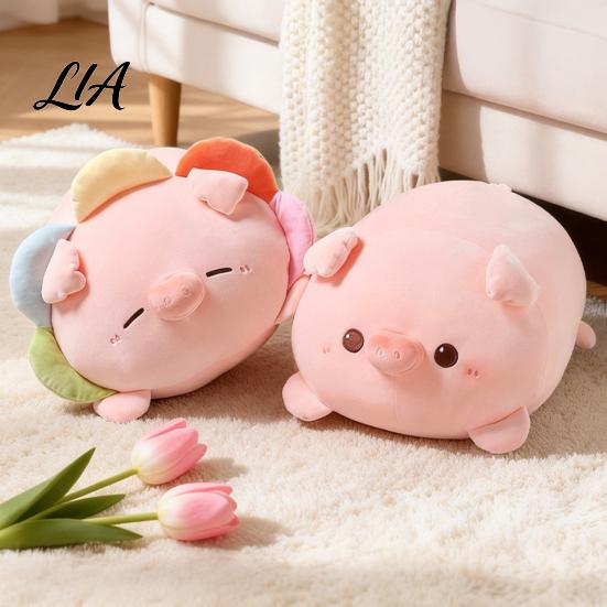 Soft Huggable Animal Doll Cute Pig Plush Pillow, Stuffed Animal, Short Velvet Plushie Pillow Doll, Small Bag Charm & Large Throw Birthday Gift