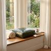 Square Sofa Stool Cover PU Leather Storage Leg Bench Sofa Footstool Seat Cushion Cover  Under Desk