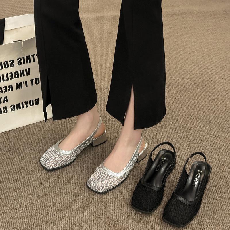 Coarse heel bag head sandals temperament niche single shoes women's 2025 new retro with skirt Mary Jane high heels