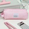 Polka Dot Pencil Case With Soft Padded Fabric And Smooth Zipper Perfect For Students School Office Stationery Storage