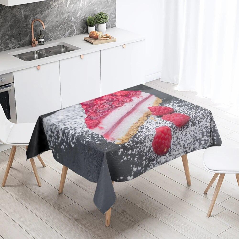 Fata de masa imprimata tort gurmand decor mese restaurant si antifouling dreptunghiular casa