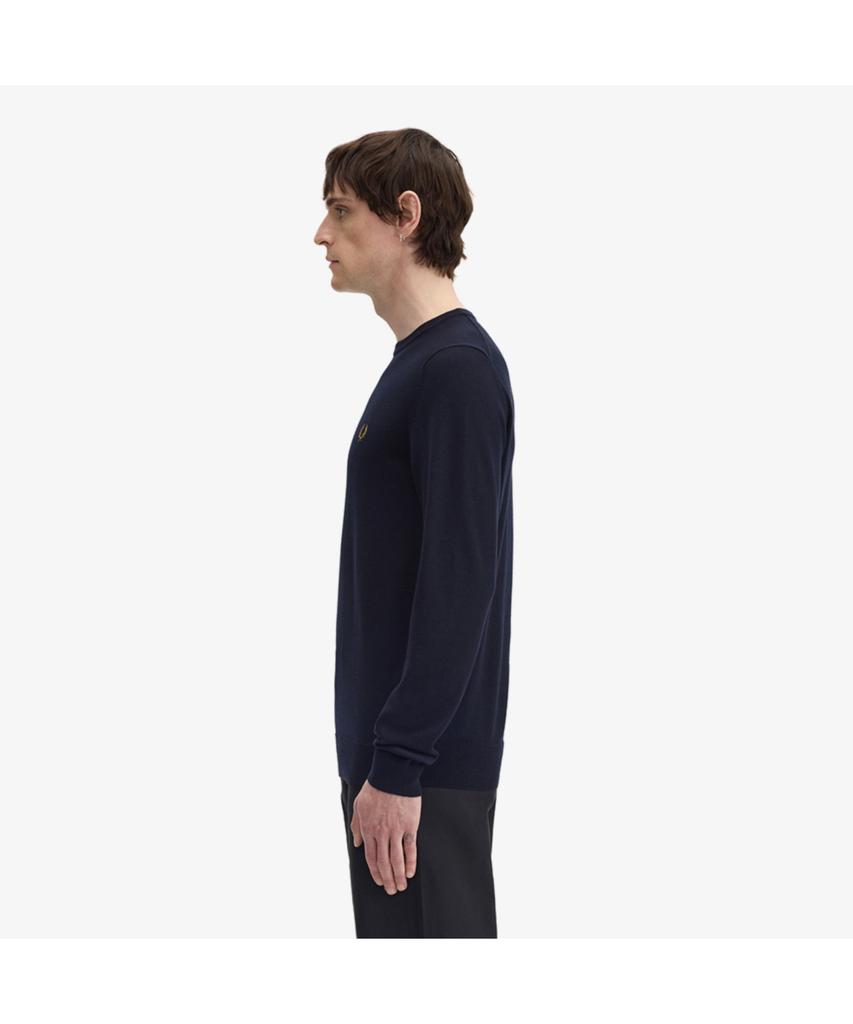 FRED PERRY [Baseline] Classic Crew Neck Merino Wool Knit - Navy Afpm2439601-795