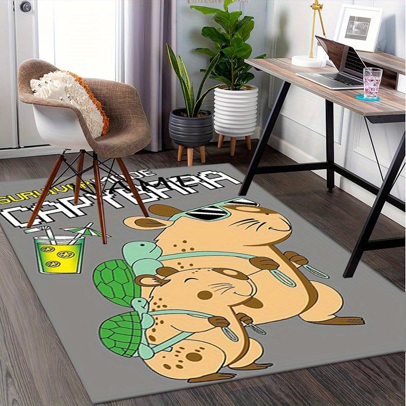 

Capybara, Turtle, Sunglasses Office Carpet Soft Polyester Entrance Carpet Washable Non-slip Machine Washable Indoor Carpet Living Room Bedro 60cm by 90cm