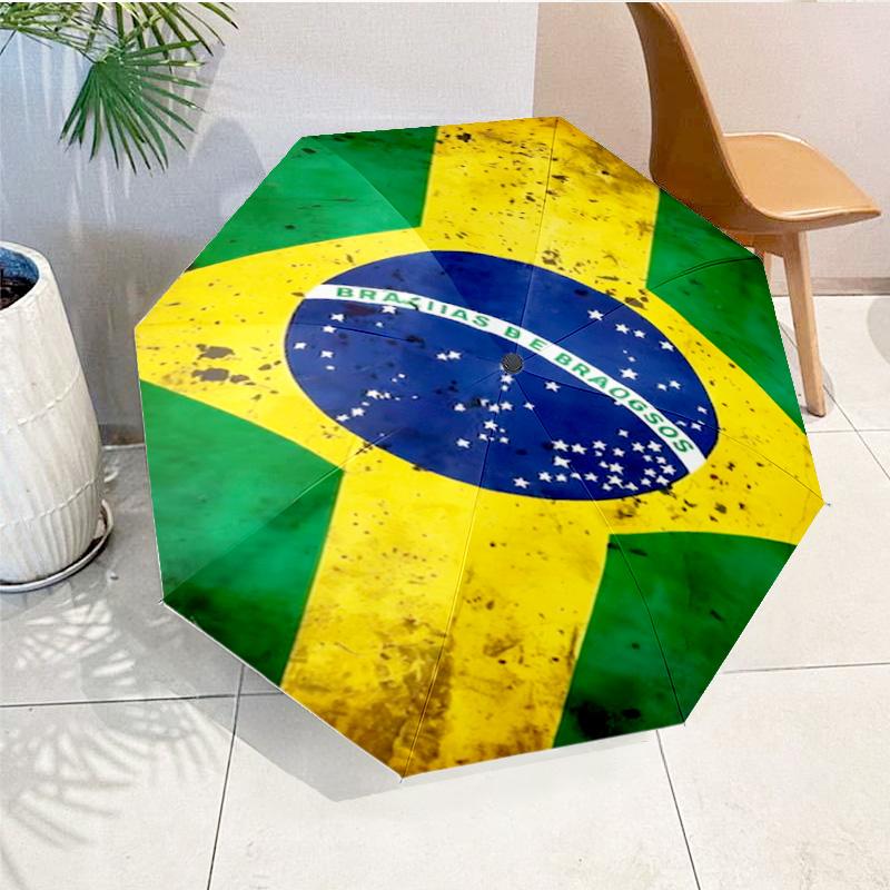 Brazil Artwork Printed Automatic Umbrella, 8-Frame for Travel, camping, Casual Umbrella, Essential Gift for for family and friends