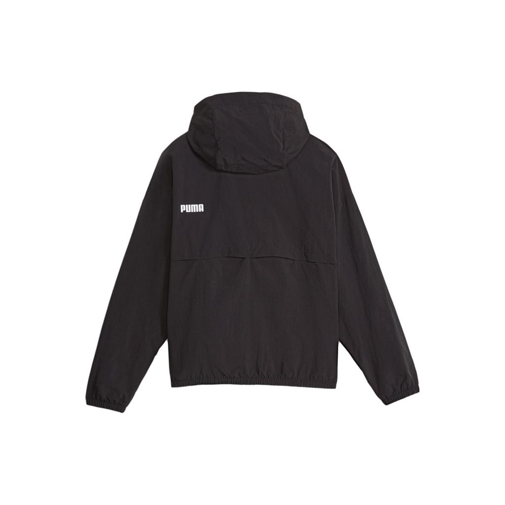 Puma Oversized Hooded Windbreaker Solid Color Casual Jacket Women Jackets Black 675372-01