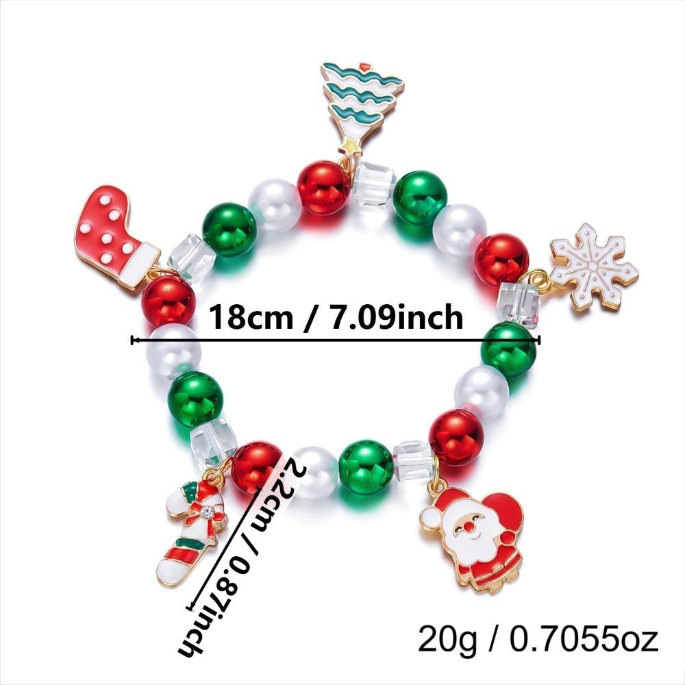 Imitation Pearl Christmas Beaded Bracelet Alloy Christmas Jewelry  Holiday Outfit Accessories