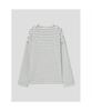 Saendeusaundeu (Unisex) Awning Stripe Long Sleeve T-Shirt Gray