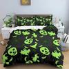 Skull Halloween Bats Bedding Set Boys Girls Twin Queen Size Duvet Cover Pillowcase Bed Boys Adult Home Textileextile