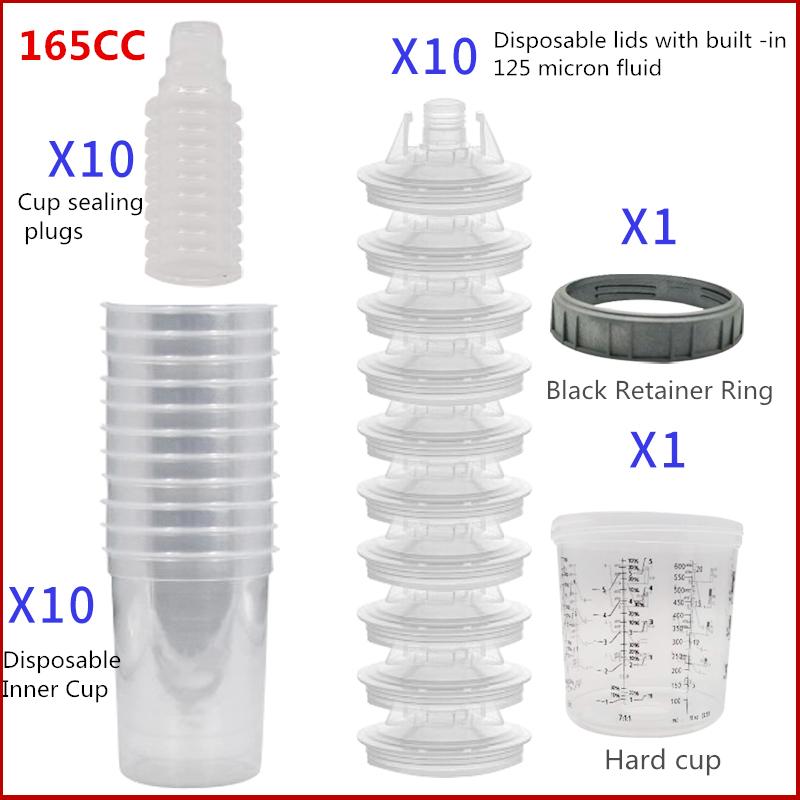 

10 шт. оптовая продажа распылитель краски бак распылитель смешивание стакан 165/400/600 мл одноразовый мерный стакан тип H/O быстрая чашка