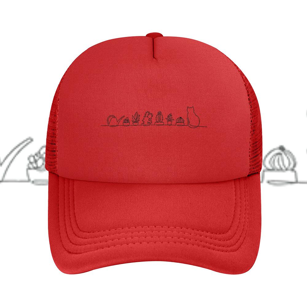 Plants Pot Cat Silhouettes Dark Scene Baseball Cap Anime Graphic Hats Adult Unisex Women Sports Outdoor