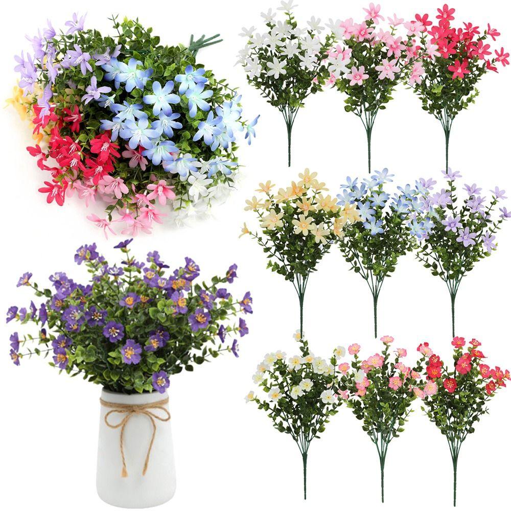 Multicolor Simulation Flower Silk Petals Faux Flower Desktop Ornament