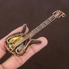 Natural Labradorite Gemstone Handmade Copper Wire Wrap Guitar Pendant 4.53" L9k80