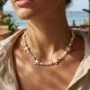 Boho Starfish Imitation Pearl Choker Necklace for Women Vintage Crystal Beaded Clavicle Chain Necklaces Beach Party Punk Jewelry