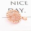 Purple Gold Round Brushed Pendant Fashion Temperament Rose Gold Plated Color Gold Necklace