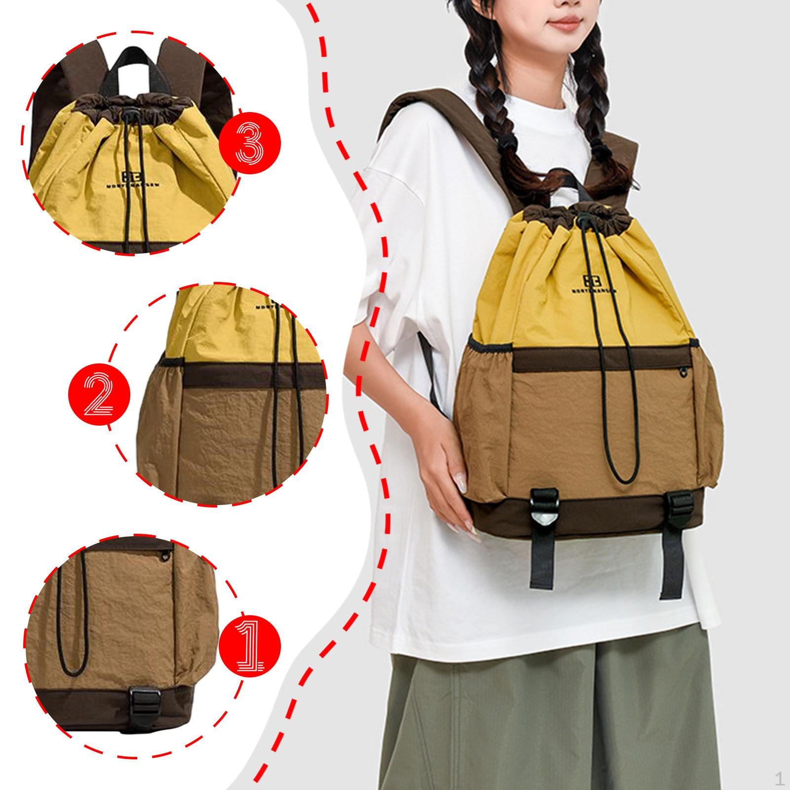 

Теннисный рюкзак Многофункциональный Легкий Стильный с кулиской Портативная сумка для ракеток для жёлтый