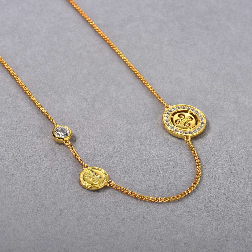 French Earrings Necklace Second Button Series Niche Original High-End Design Clavicle Chain Women