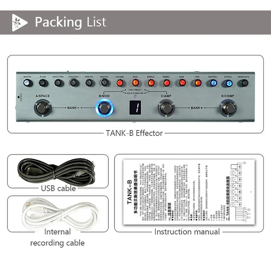 Tank-B Pro Bass Processor | 36 Custom FX Chains + IR Cab Sim | 9 Preamp/8 Slot Studio System W/USB-C Fast Charge