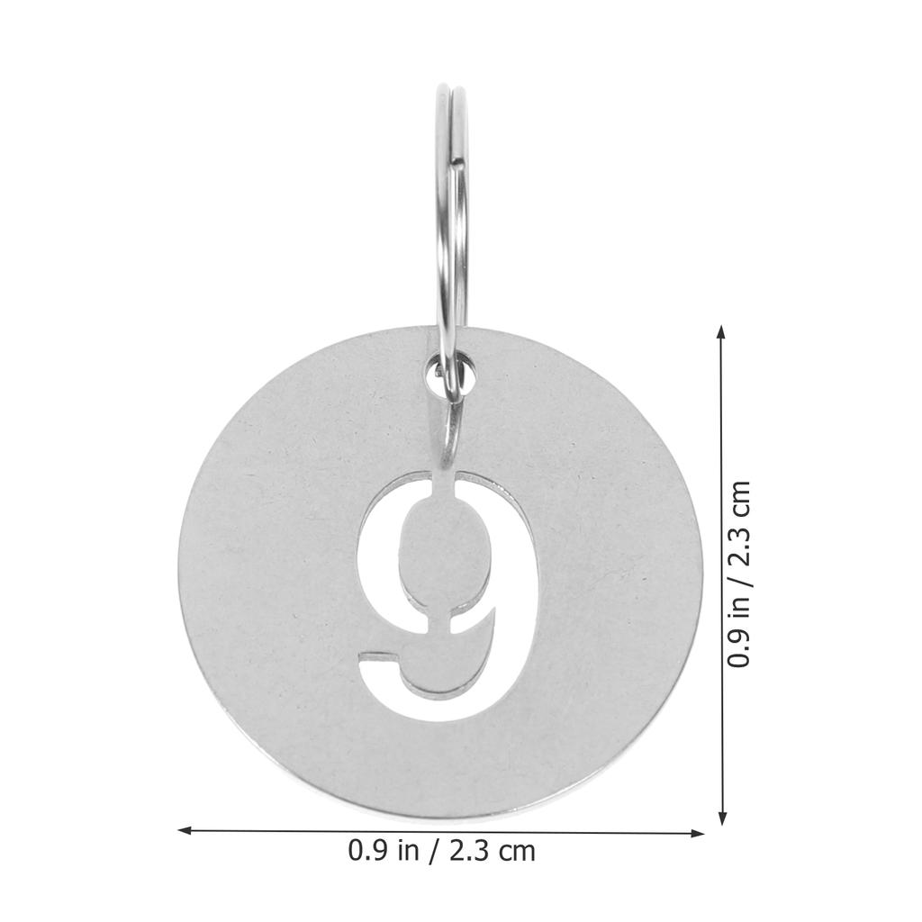 20Pcs Stainless Steel Round Number Plate Discs Locker Tags Key Ring Identification Markers Durable Hanging Numbered Labels Diy