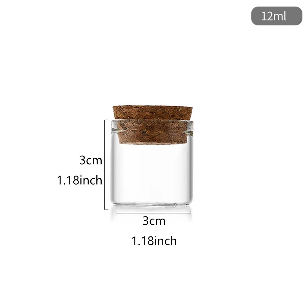 

Cork Stopper Dragees Jars Bottles 12ml/15ml/20ml/30ml/40ml/50ml/55ml/60ml/80ml/100ml Small Glass Test Tube with Cork 20 pieces 20pcs